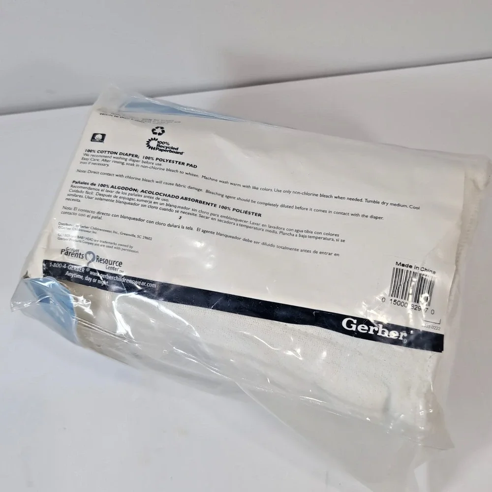 Gerber Birdseye  Cloth Diapers  White 12 Pack Prefolded Birdseye Cotton 20